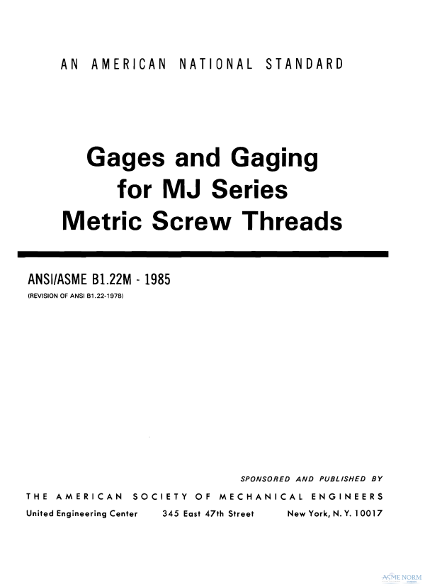 ASME B1.22M PDF