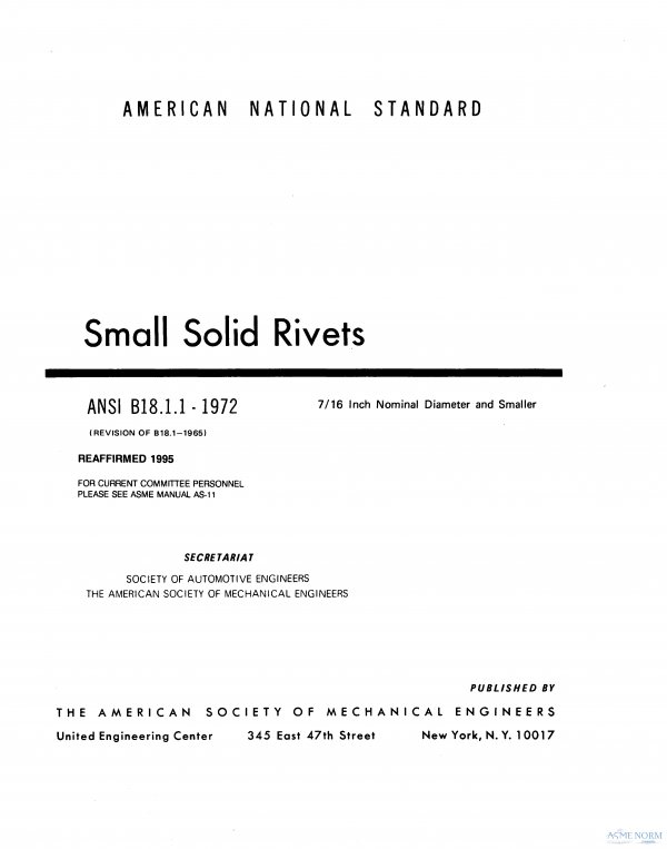ASME B18.1.1 PDF