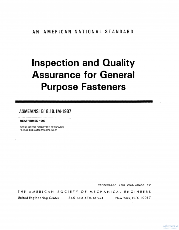 ASME B18.18.1 PDF