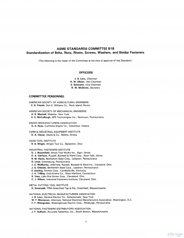 ASME B18.18.1 PDF